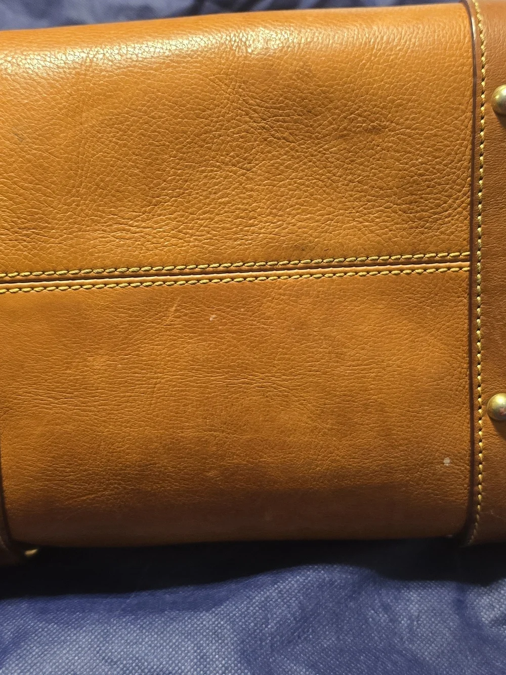 Dooney & Bourke Natural Tan Florentine Satchel with Gold Hardware